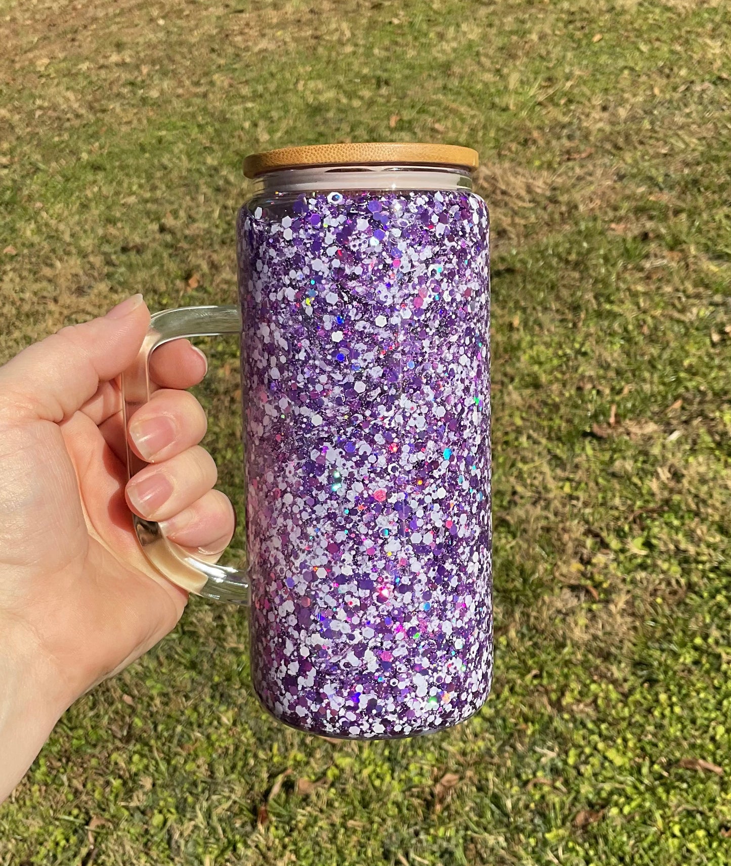 Purple and White Glass