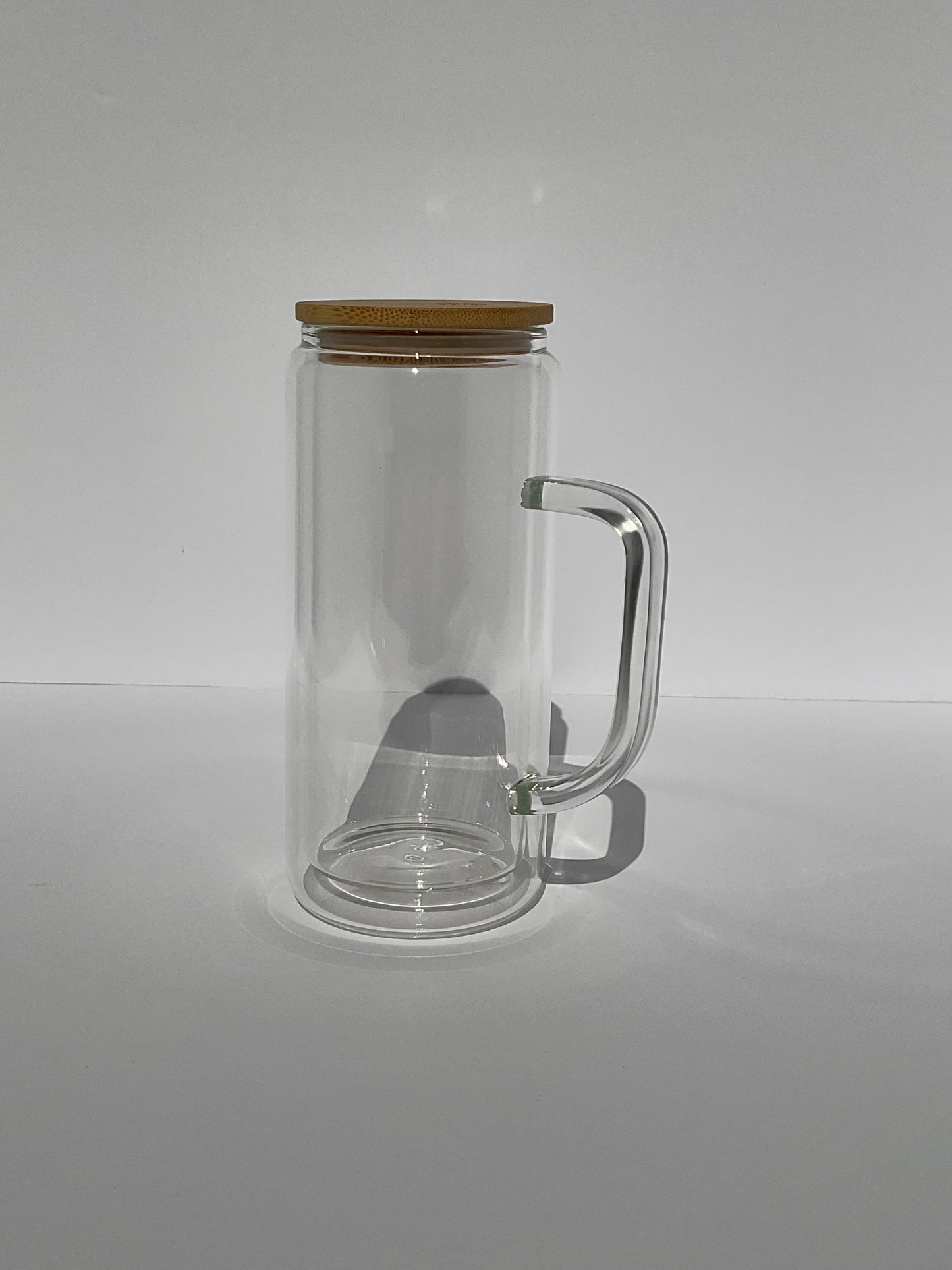 15oz Double Wall Glass Cup with Handle