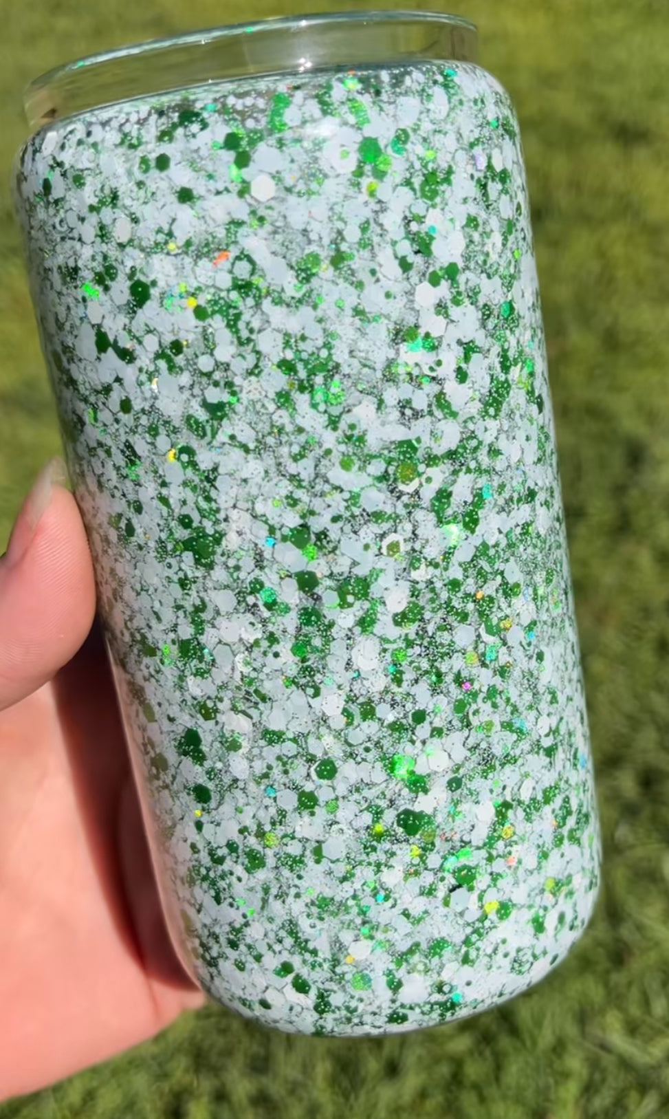 Green and White Glass