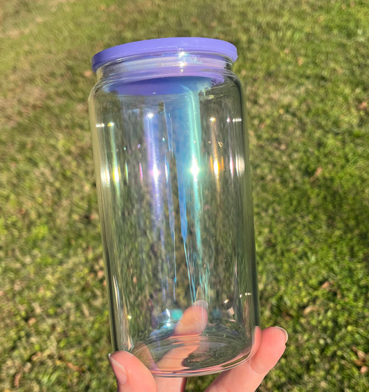 16oz rainbow glass purple