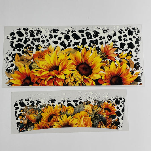 #613 cow print/ sunflower