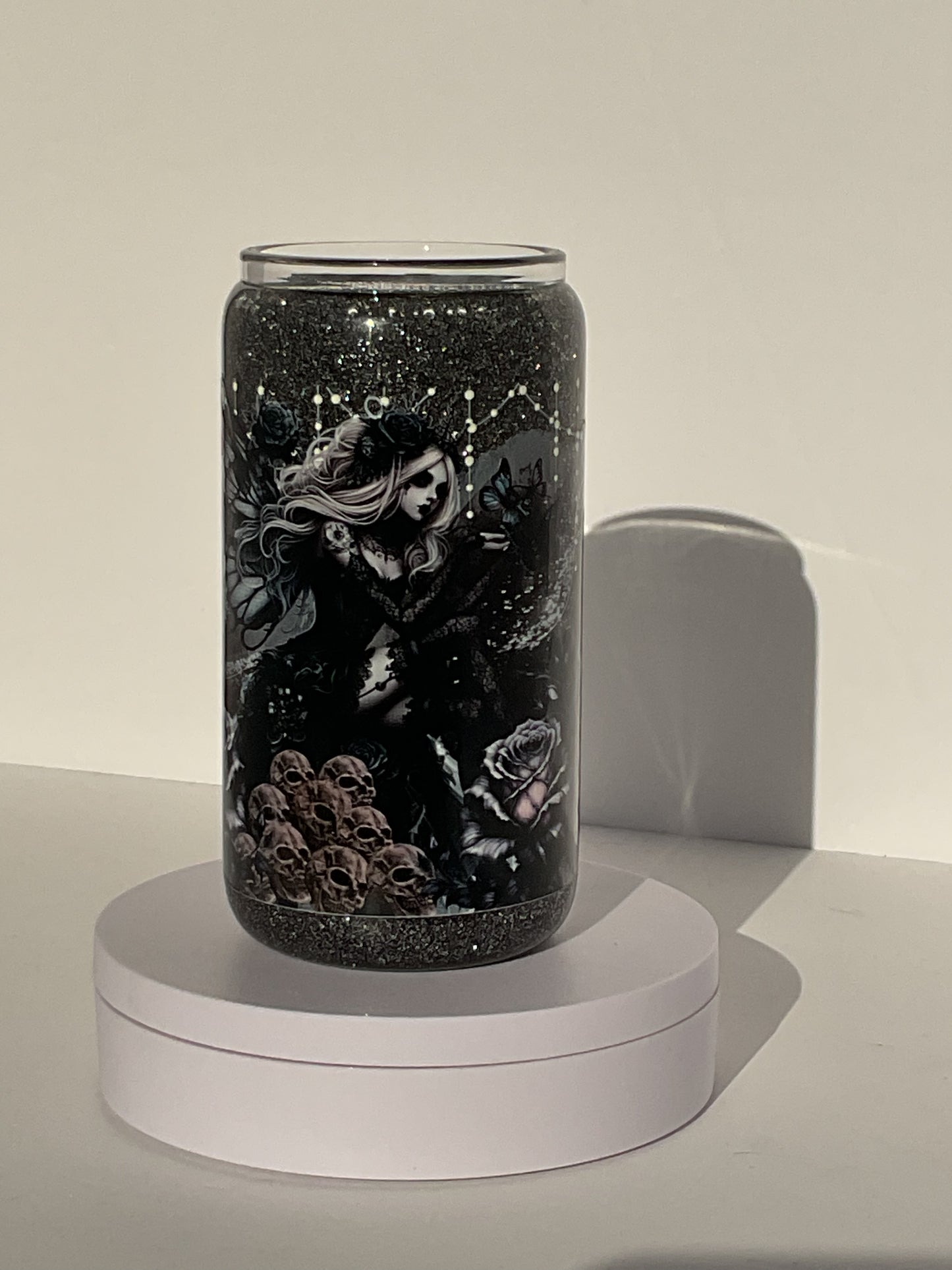 Silver Skull Glass