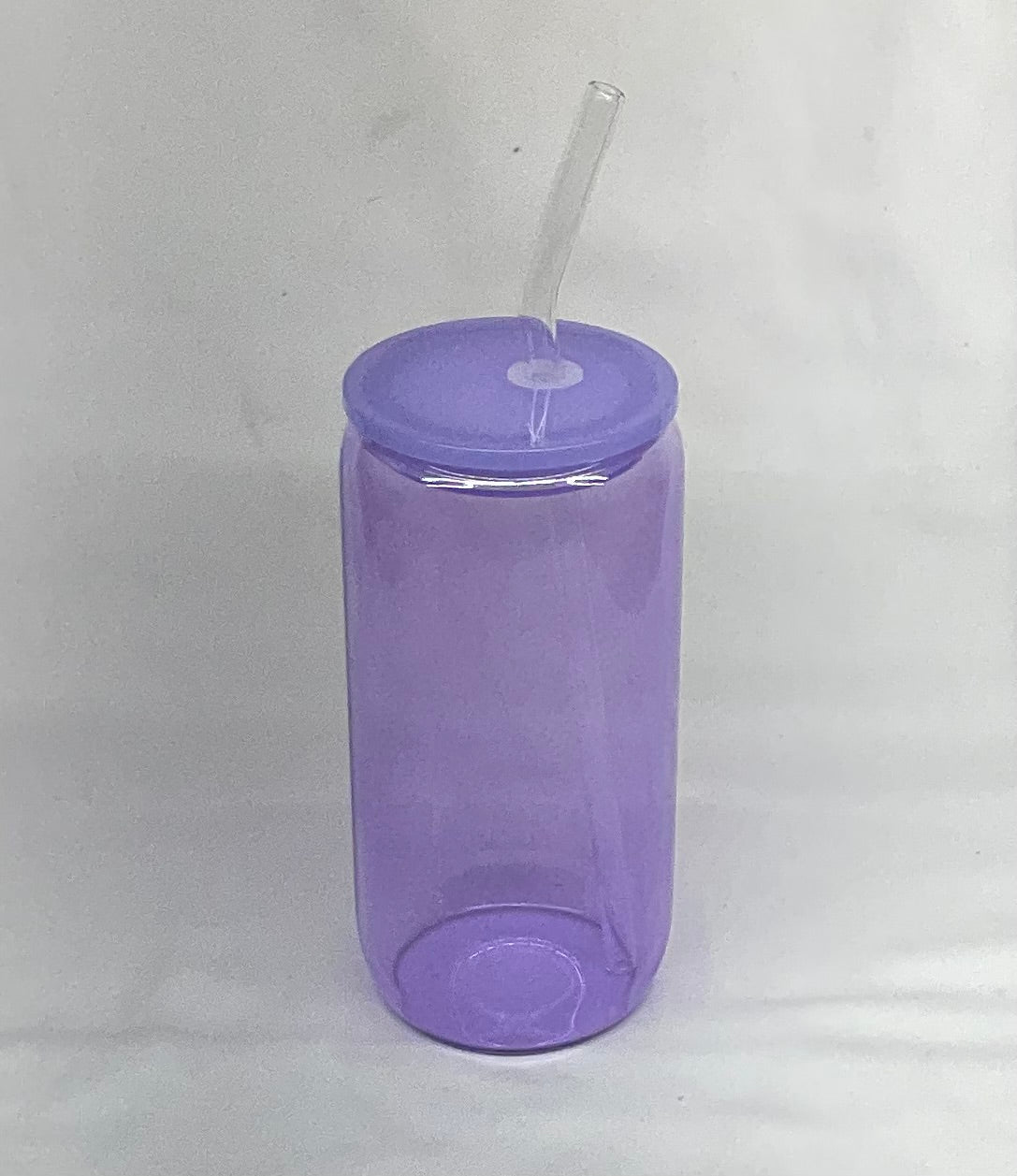 16oz Purple Clear Glass Cup