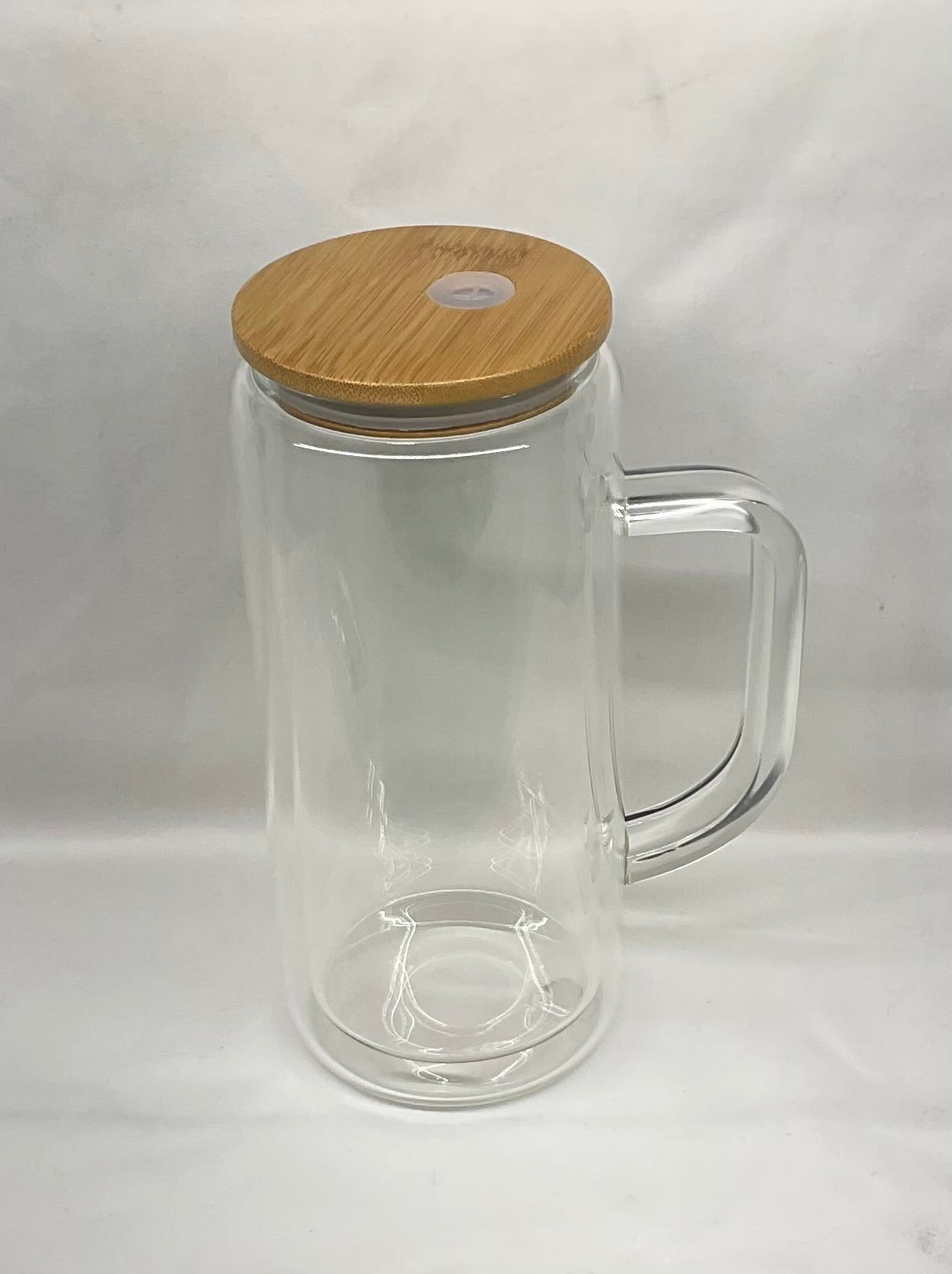 15oz Double Wall Glass Cup with Handle